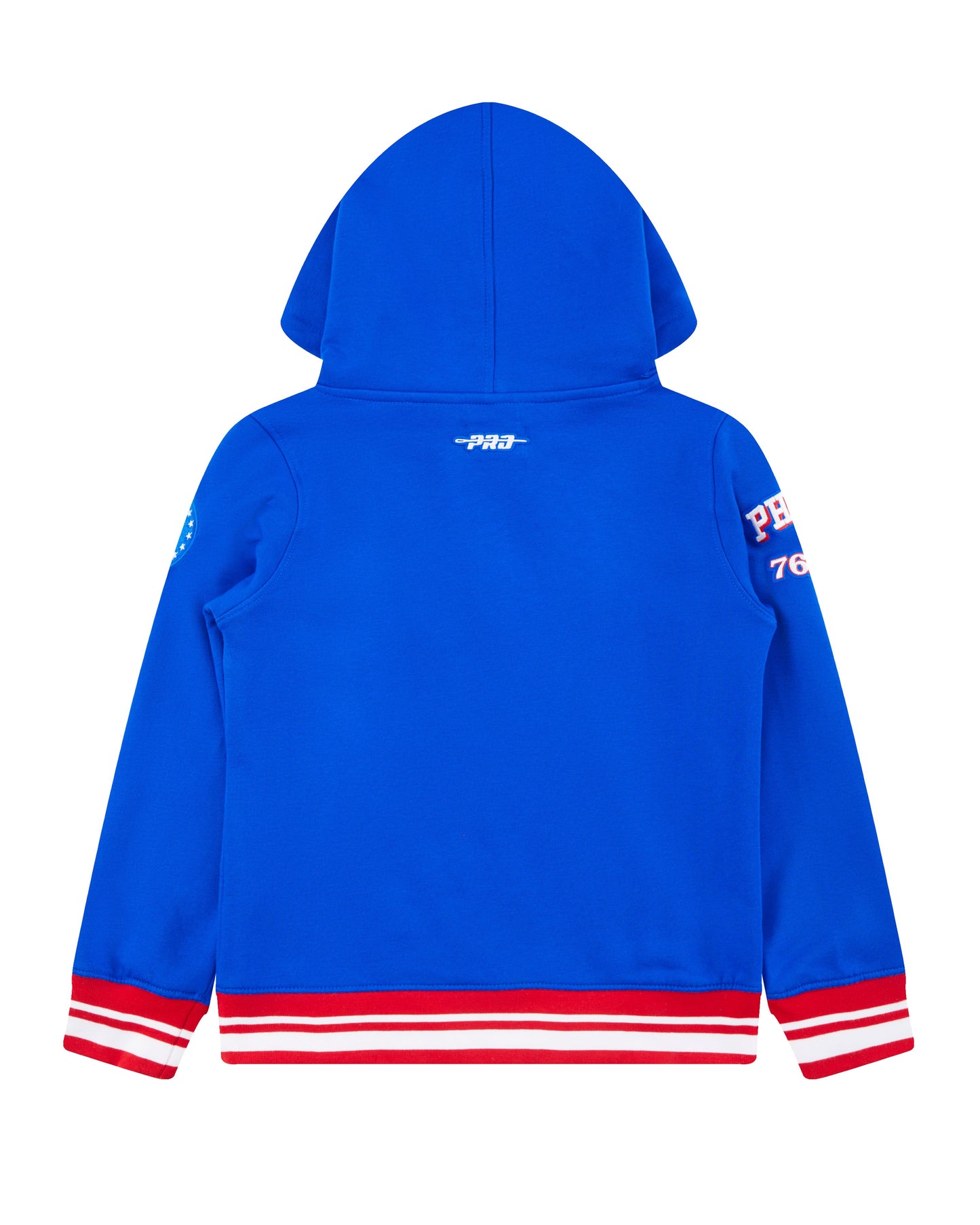 NBA PHILADELPHIA 76ERS RETRO CLASSIC LITTLE BOYS RIB FLEECE PULLOVER HOODIE (ROYAL BLUE/RED)
