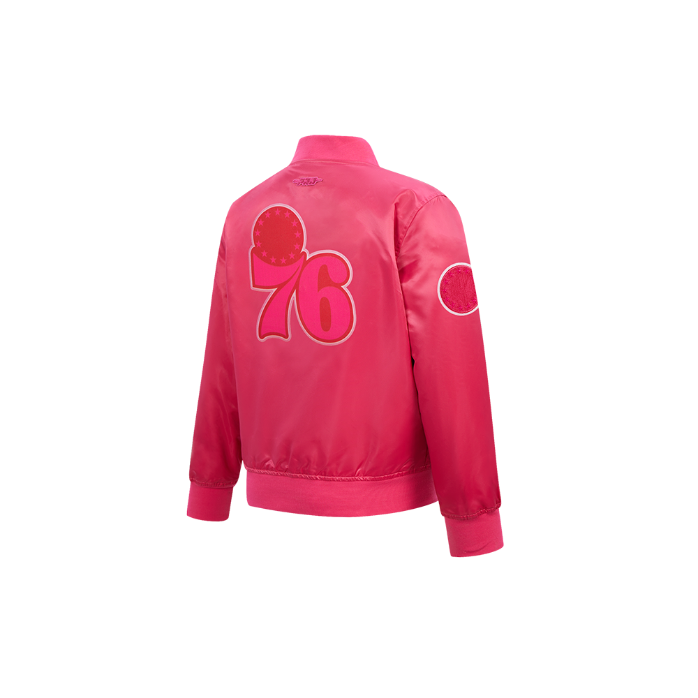 NBA PHILADELPHIA 76ERS BLOUSON TRIPLE ROSE EN SATIN POUR FILLE ENFANT (VIOLET BETTERAVE)