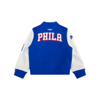 NBA PHILADELPHIA 76ERS CLASSIC BLOUSON COLLÉGIAL EN LAINE POUR GARÇON ENFANT (BLEU ROYAL/BLANC)