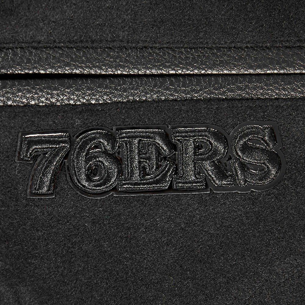 NBA PHILADELPHIA 76ERS TRIPLE BLACK BLOUSON COLLÉGIAL EN LAINE POUR GARÇON ENFANT (NOIR DE JAIS)