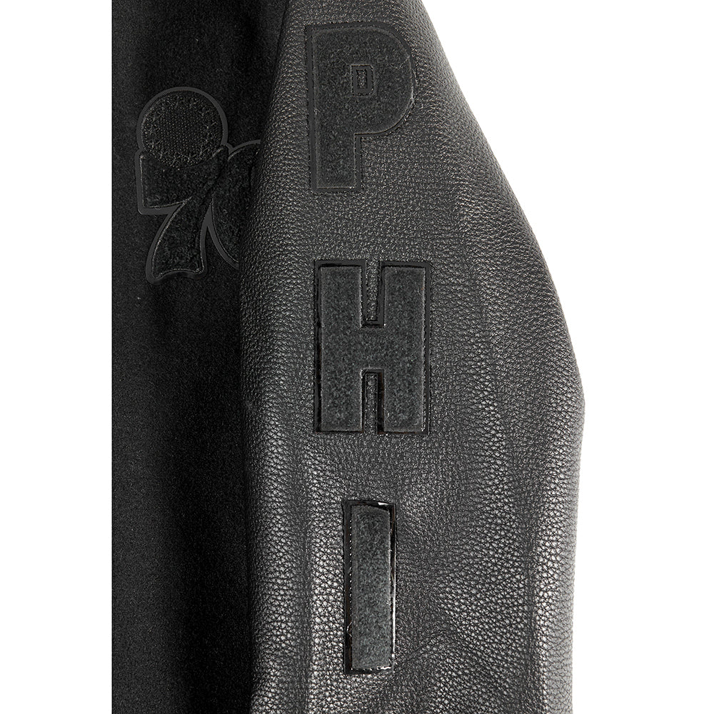 NBA PHILADELPHIA 76ERS TRIPLE BLACK BLOUSON COLLÉGIAL EN LAINE POUR GARÇON ENFANT (NOIR DE JAIS)