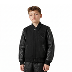 NBA PHILADELPHIA 76ERS TRIPLE BLACK BLOUSON COLLÉGIAL EN LAINE POUR GARÇON ENFANT (NOIR DE JAIS)