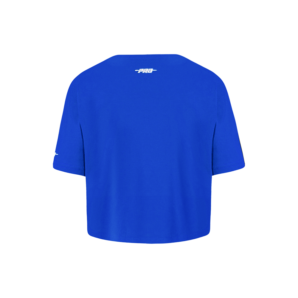 NBA PHILADELPHIA 76ERS RETRO CLASSIC LITTLE GIRL'S SHORT SLEEVE BOXY TEE (ROYAL BLUE)