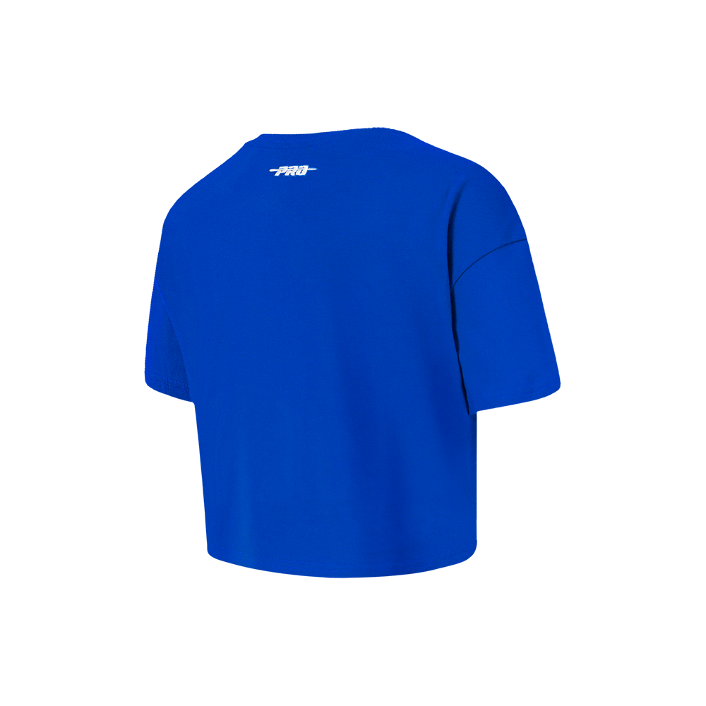 NBA PHILADELPHIA 76ERS RETRO CLASSIC LITTLE GIRL'S SHORT SLEEVE BOXY TEE (ROYAL BLUE)