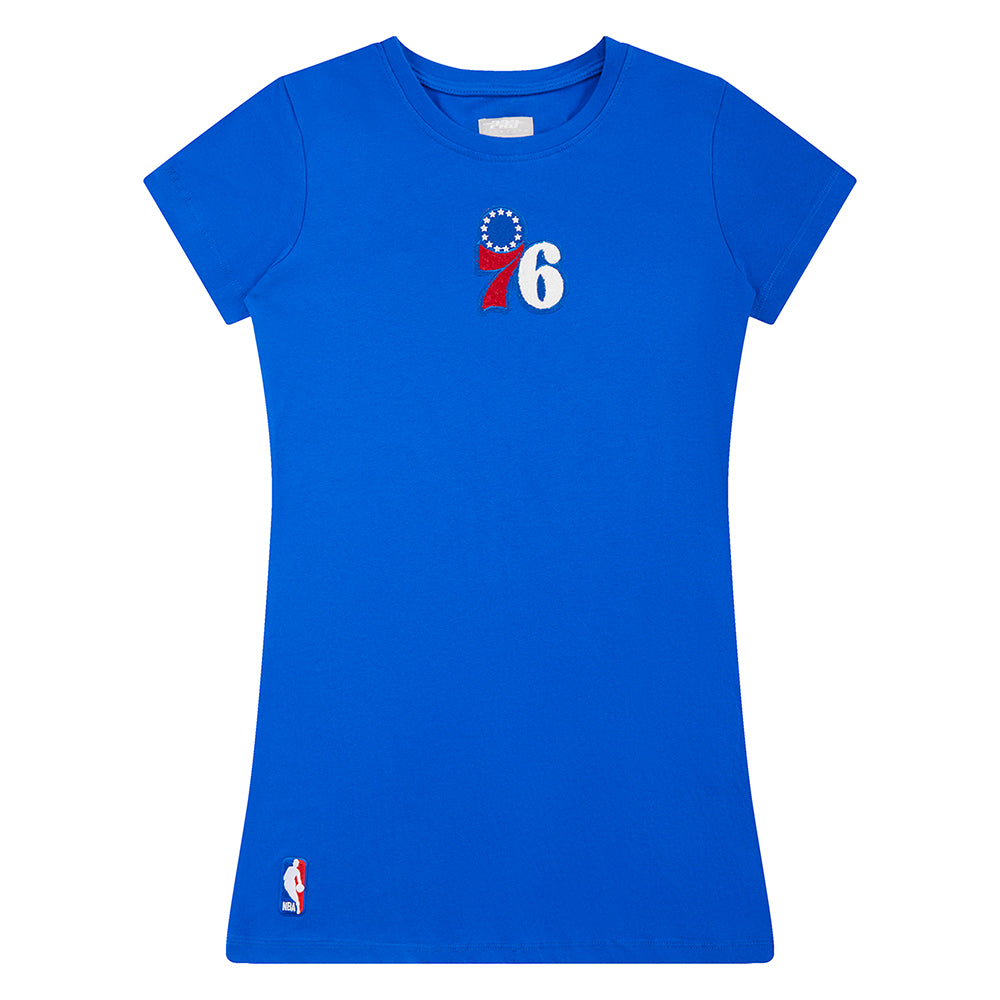NBA PHILADELPHIA 76ERS CLASSIC LITTLE GIRL'S TEE DRESS (ROYAL BLUE)