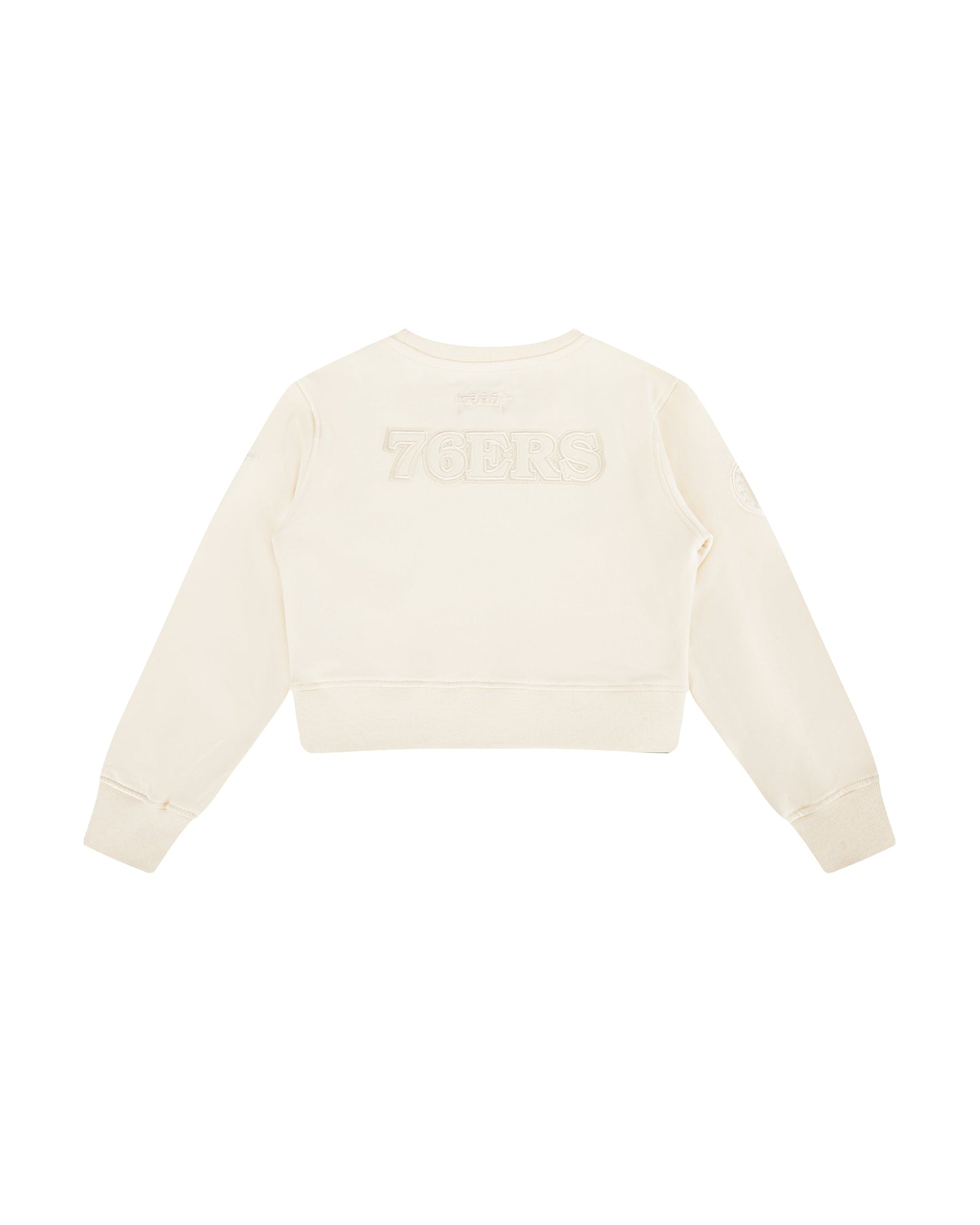 NBA PHILADELPHIA 76ERS NEUTRAL LITTLE GIRLS  FLEECE CREWNECK (EGGSHELL)