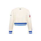NBA PHILADELPHIA 76ERS RETRO CLASSIC LITTLE GIRL'S RIB FLEECE CREWNECK (EGGSHELL/ROYAL BLUE)