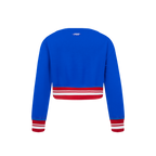 NBA PHILADELPHIA 76ERS RETRO CLASSIC LITTLE GIRL'S RIB FLEECE CREWNECK (ROYAL BLUE/RED)