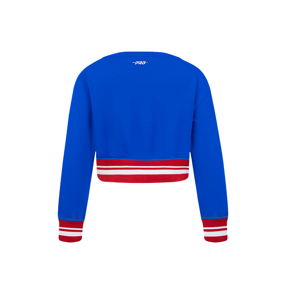 NBA PHILADELPHIA 76ERS RETRO CLASSIC LITTLE GIRL'S RIB FLEECE CREWNECK (ROYAL BLUE/RED)