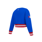 NBA PHILADELPHIA 76ERS RETRO CLASSIC LITTLE GIRL'S RIB FLEECE CREWNECK (ROYAL BLUE/RED)