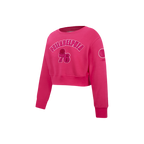 NBA PHILADELPHIA 76ERS TRIPLE PINK LITTLE GIRL'S FLEECE CREWNECK (BEETROOT PURPLE)