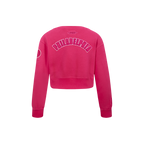 NBA PHILADELPHIA 76ERS TRIPLE PINK LITTLE GIRL'S FLEECE CREWNECK (BEETROOT PURPLE)