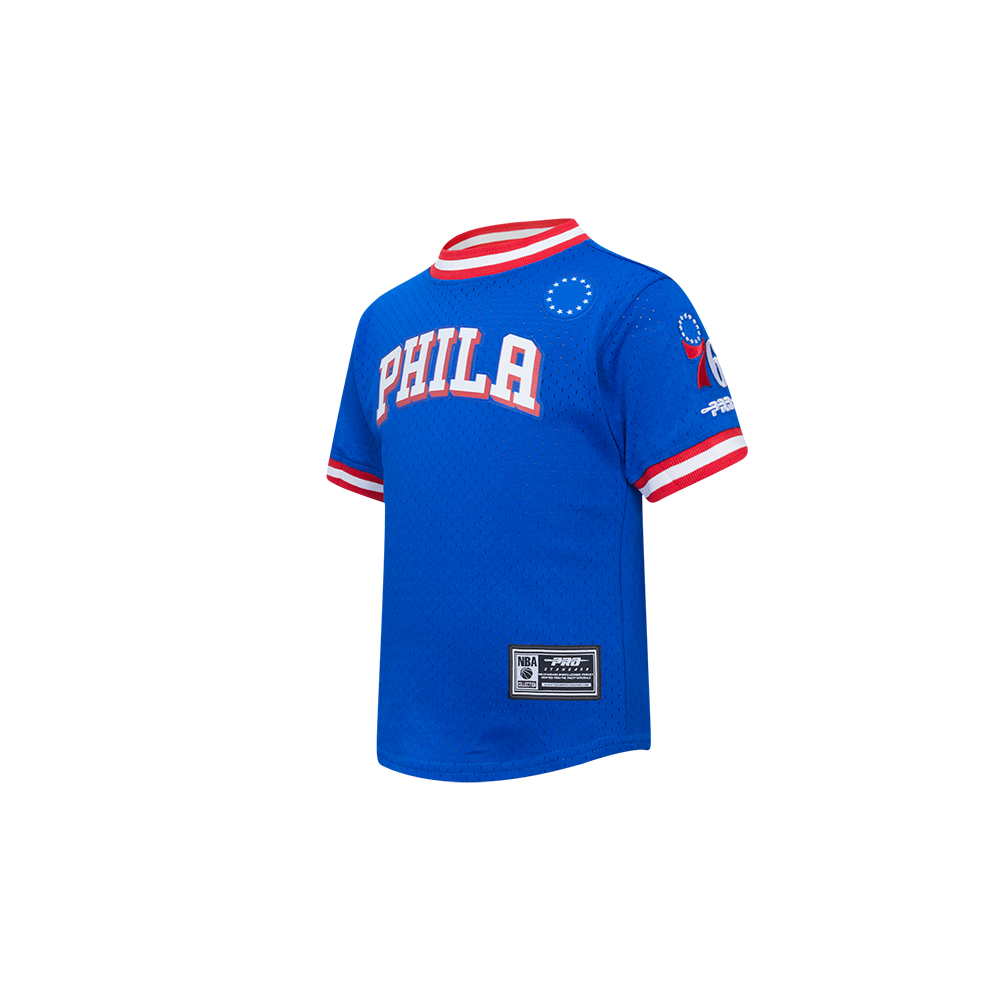 NBA PHILADELPHIA 76ERS CLASSIC TODDLER BOYS SHORT SLEEVE MESH TEE (ROYAL BLUE/RED)