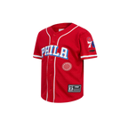 NBA PHILADELPHIA 76ERS CLASSIC CHEMISE BOUTONNÉE EN FILET POUR GARÇON BAMBIN (ROUGE)