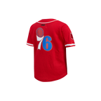 NBA PHILADELPHIA 76ERS CLASSIC CHEMISE BOUTONNÉE EN FILET POUR GARÇON BAMBIN (ROUGE)