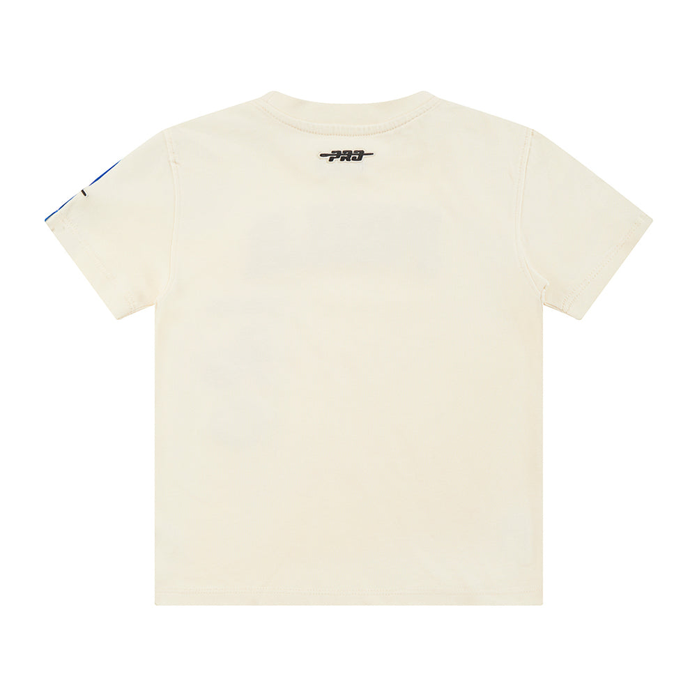 NBA PHILADELPHIA 76ERS RETRO CLASSIC TODDLER BOYS SHORT SLEEVE TAPING TEE (EGGSHELL/ROYAL BLUE)