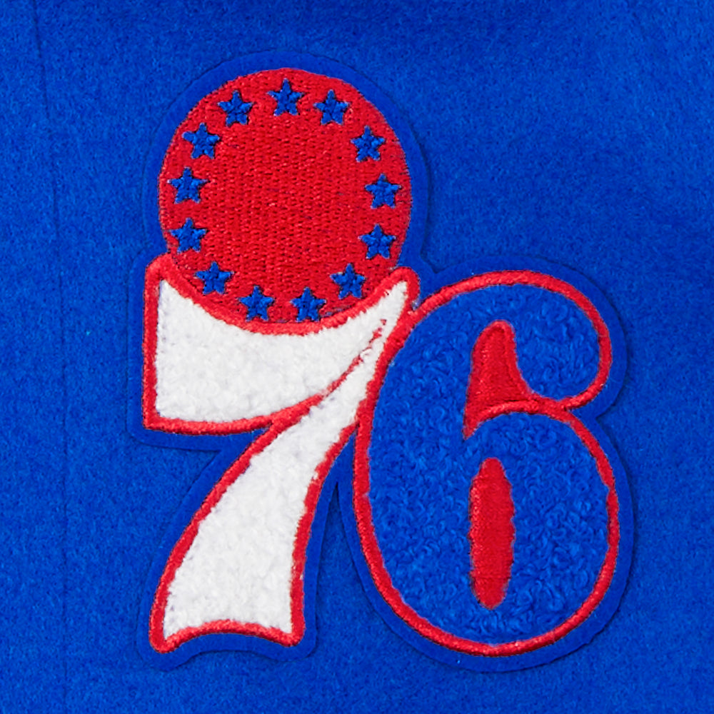 NBA PHILADELPHIA 76ERS CLASSIC TODDLER BOY'S WOOL VARSITY JACKET (ROYAL BLUE/WHITE)