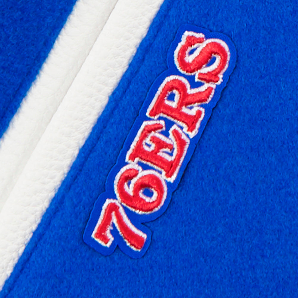 NBA PHILADELPHIA 76ERS CLASSIC TODDLER BOY'S WOOL VARSITY JACKET (ROYAL BLUE/WHITE)