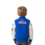 NBA PHILADELPHIA 76ERS CLASSIC TODDLER BOY'S WOOL VARSITY JACKET (ROYAL BLUE/WHITE)