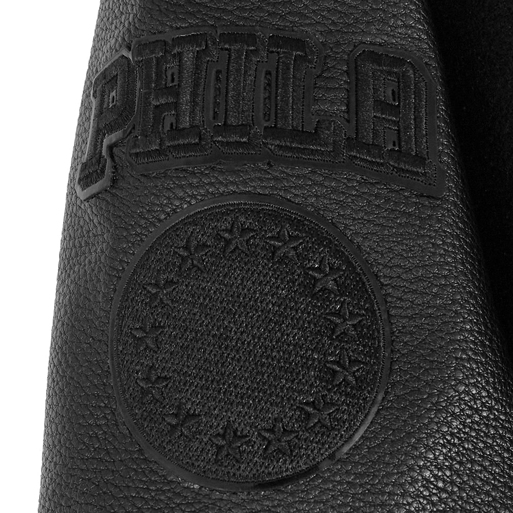 NBA PHILADELPHIA 76ERS TRIPLE BLACK BLOUSON COLLÉGIAL EN LAINE POUR GARÇON BAMBIN (NOIR DE JAIS)