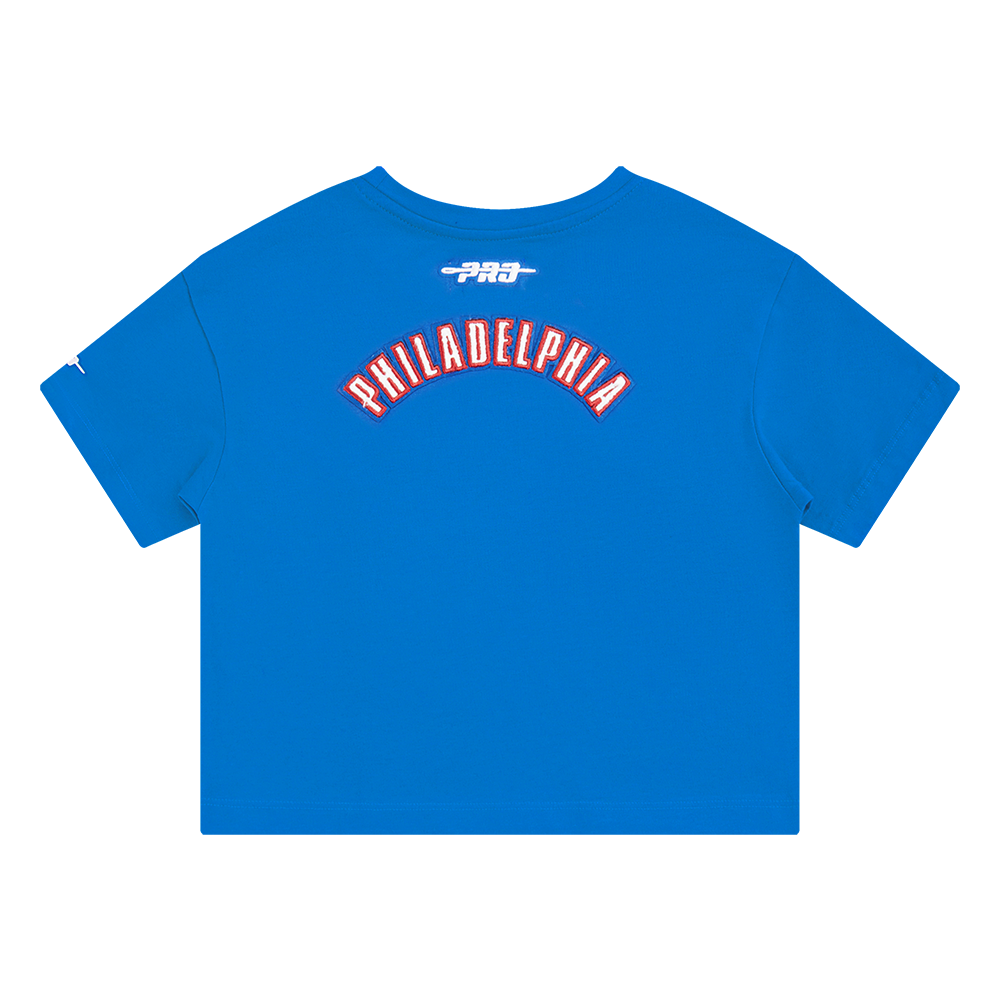 NBA PHILADELPHIA 76ERS CLASSIC TODDLER GIRLS SHORT SLEEVE BOXY TEE (ROYAL BLUE)