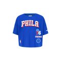 NBA PHILADELPHIA 76ERS RETRO CLASSIC TODDLER GIRL'S SHORT SLEEVE BOXY TEE (ROYAL BLUE)