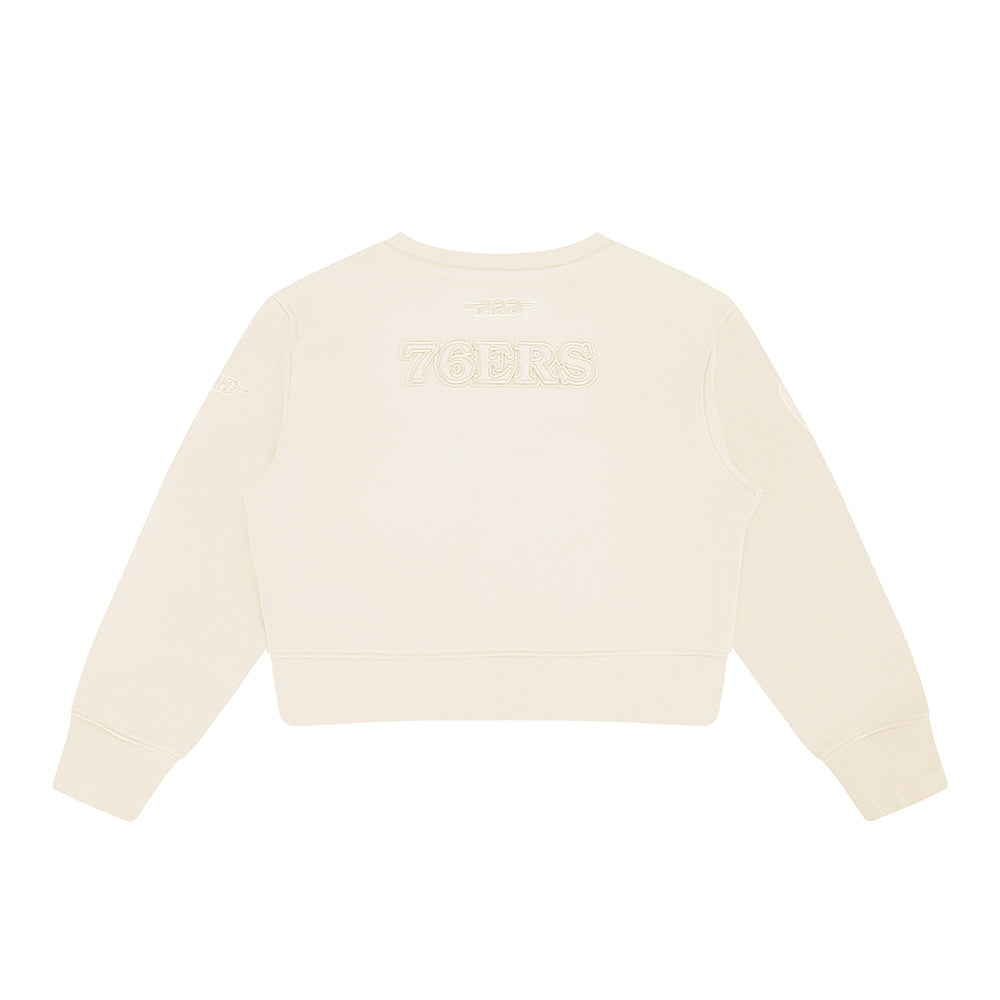 NBA PHILADELPHIA 76ERS NEUTRAL TODDLER GIRLS  FLEECE CREWNECK (EGGSHELL)