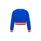 NBA PHILADELPHIA 76ERS RETRO CLASSIC TODDLER GIRL'S RIB FLEECE CREWNECK (ROYAL BLUE/RED)
