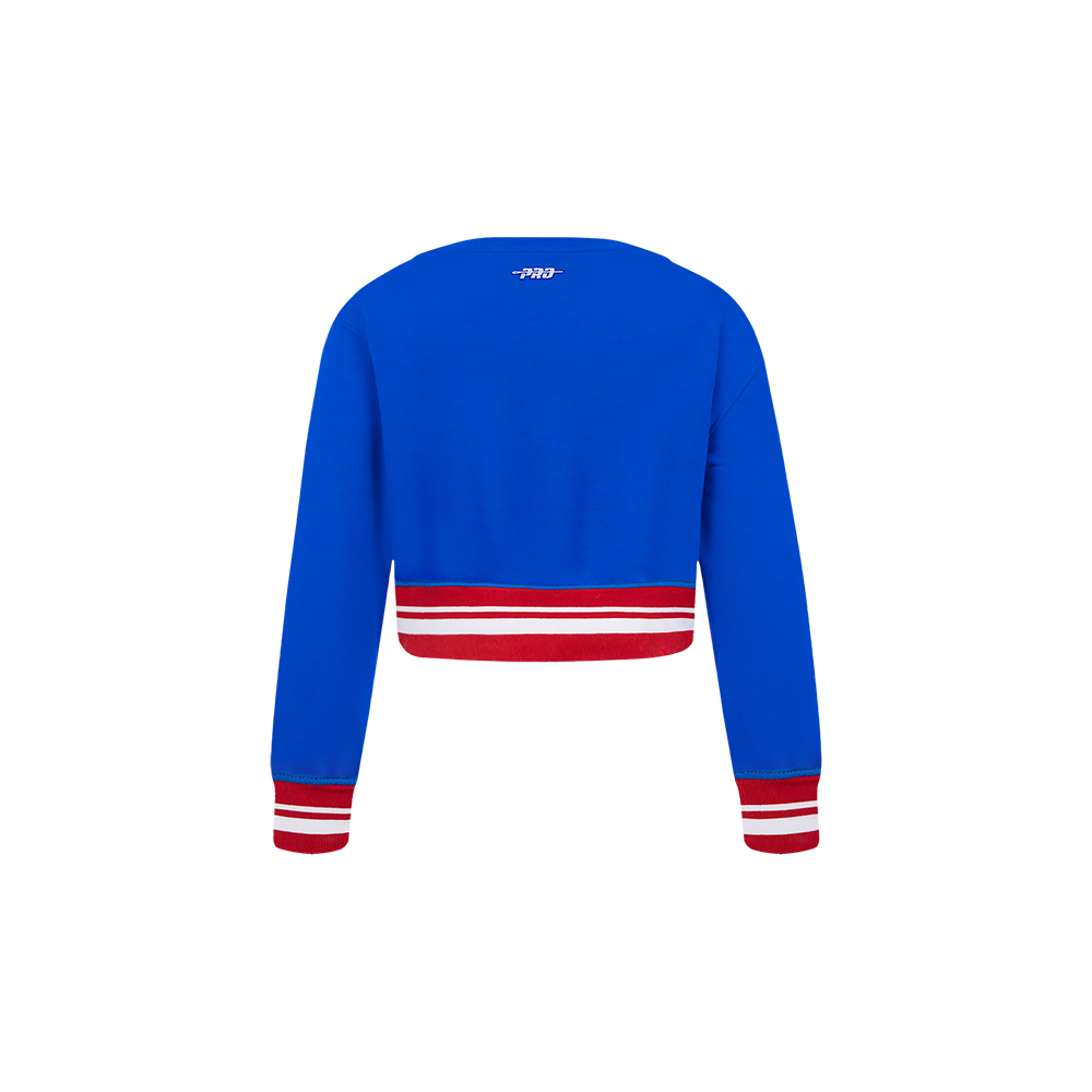 NBA PHILADELPHIA 76ERS RETRO CLASSIC TODDLER GIRL'S RIB FLEECE CREWNECK (ROYAL BLUE/RED)