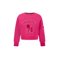 NBA PHILADELPHIA 76ERS TRIPLE PINK TODDLER GIRL'S FLEECE CREWNECK (BEETROOT PURPLE)