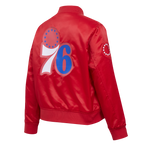 NBA PHILADELPHIA 76ERS CLASSIC WOMEN'S SATIN JACKET (RED)