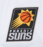 NBA PHOENIX SUNS SCRIPT TAIL CHEMISE BOUTONNÉE EN FILET POUR HOMME (BLANC/NOIR/BLANC)