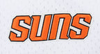 NBA PHOENIX SUNS SCRIPT TAIL CHEMISE BOUTONNÉE EN FILET POUR HOMME (BLANC/NOIR/BLANC)