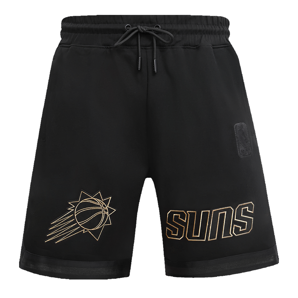 NBA PHOENIX SUNS BLACK & GOLD MEN'S DOUBLE KNIT SHORT (JET BLACK)