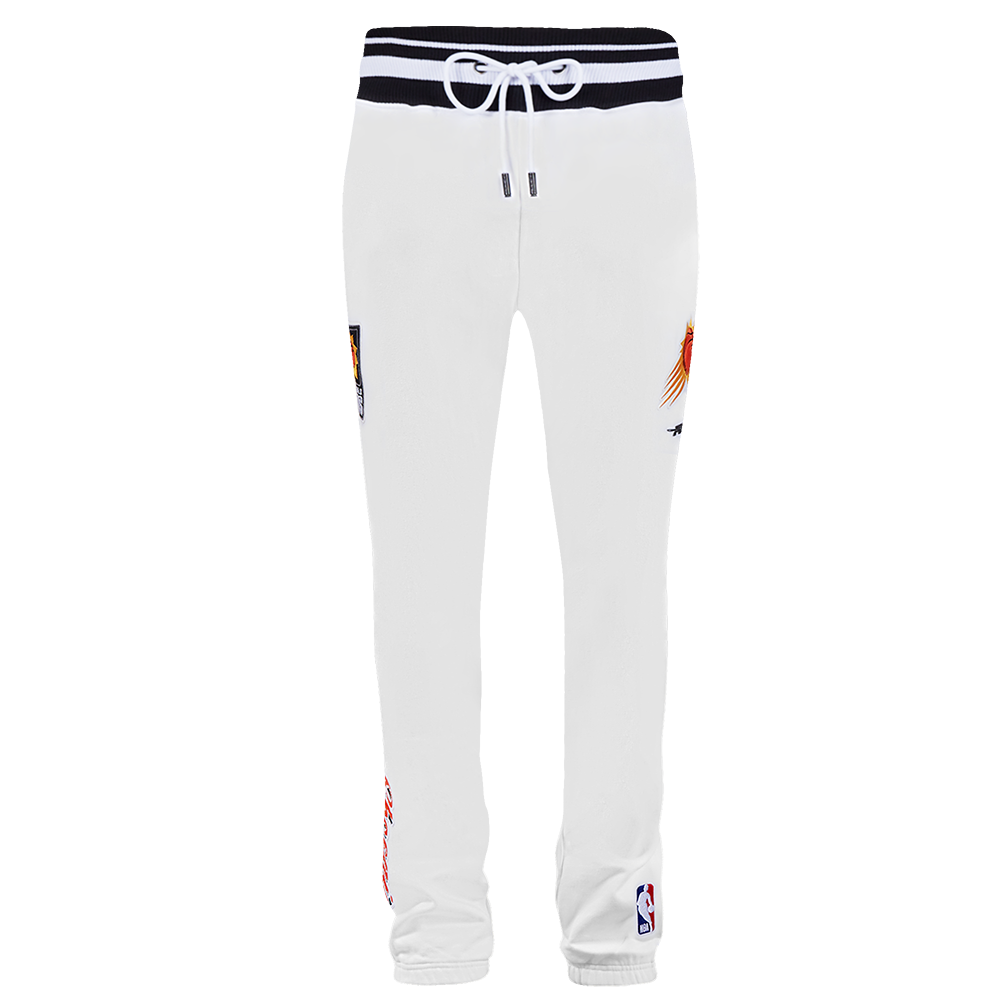 NBA PHOENIX SUNS SCRIPT TAIL MEN'S RIB FLEECE SWEATPANT (WHITE/BLACK)