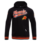 NBA PHOENIX SUNS SCRIPT TAIL CHANDAIL À CAPUCHON EN MOLLETON CÔTELÉ POUR HOMME (NOIR/ORANGE)
