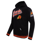 NBA PHOENIX SUNS SCRIPT TAIL CHANDAIL À CAPUCHON EN MOLLETON CÔTELÉ POUR HOMME (NOIR/ORANGE)