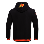 NBA PHOENIX SUNS SCRIPT TAIL CHANDAIL À CAPUCHON EN MOLLETON CÔTELÉ POUR HOMME (NOIR/ORANGE)