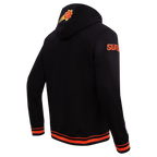 NBA PHOENIX SUNS SCRIPT TAIL CHANDAIL À CAPUCHON EN MOLLETON CÔTELÉ POUR HOMME (NOIR/ORANGE)