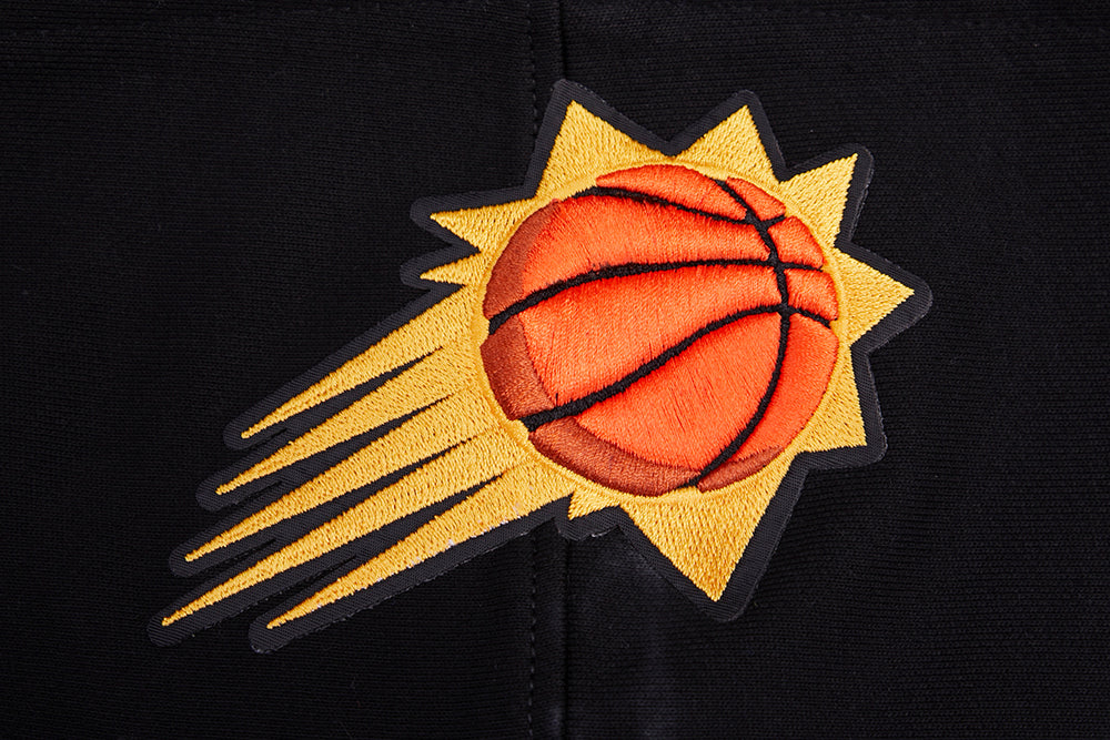 NBA PHOENIX SUNS SCRIPT TAIL CHANDAIL À CAPUCHON EN MOLLETON CÔTELÉ POUR HOMME (NOIR/ORANGE)