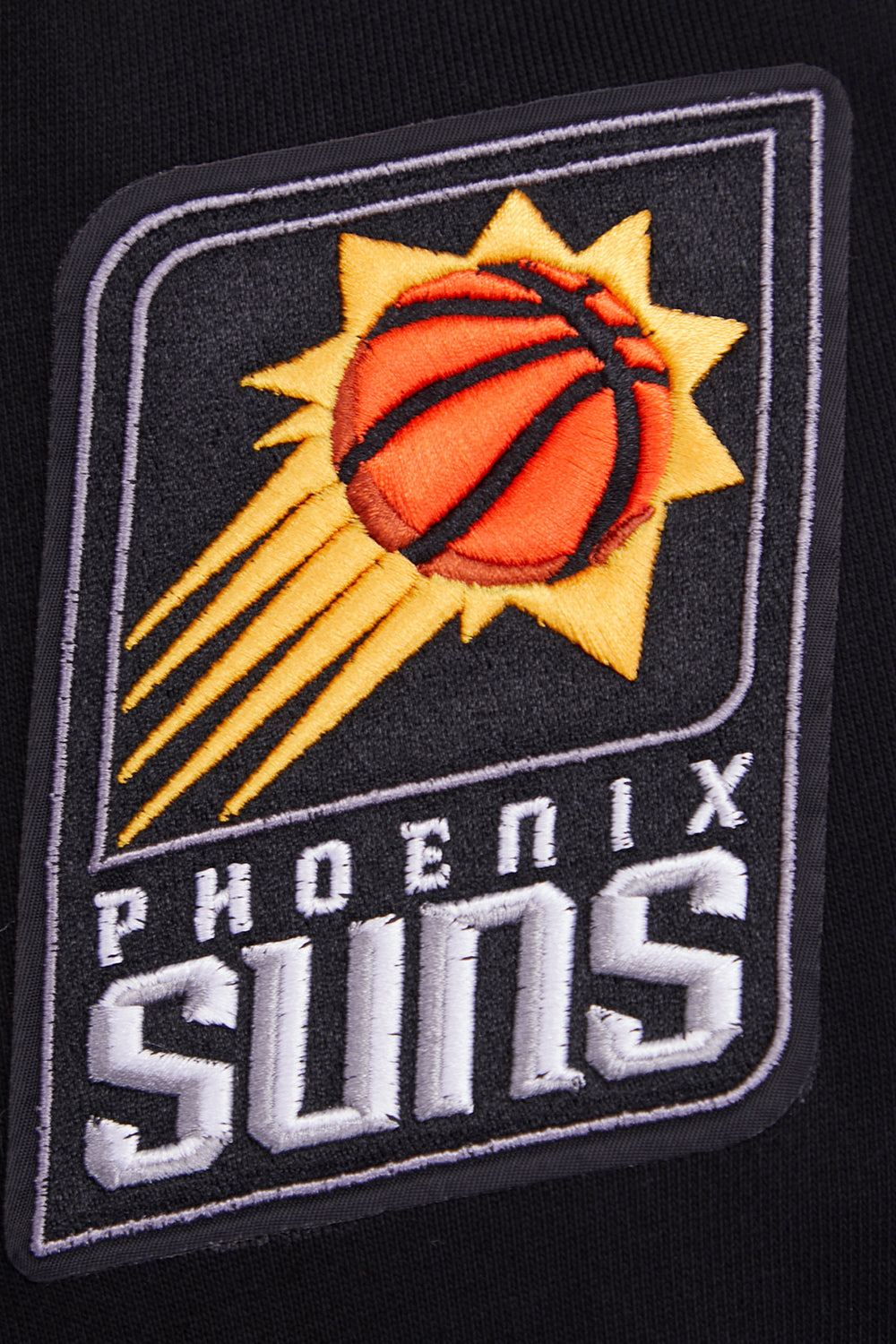 NBA PHOENIX SUNS SCRIPT TAIL CHANDAIL À CAPUCHON EN MOLLETON CÔTELÉ POUR HOMME (NOIR/ORANGE)