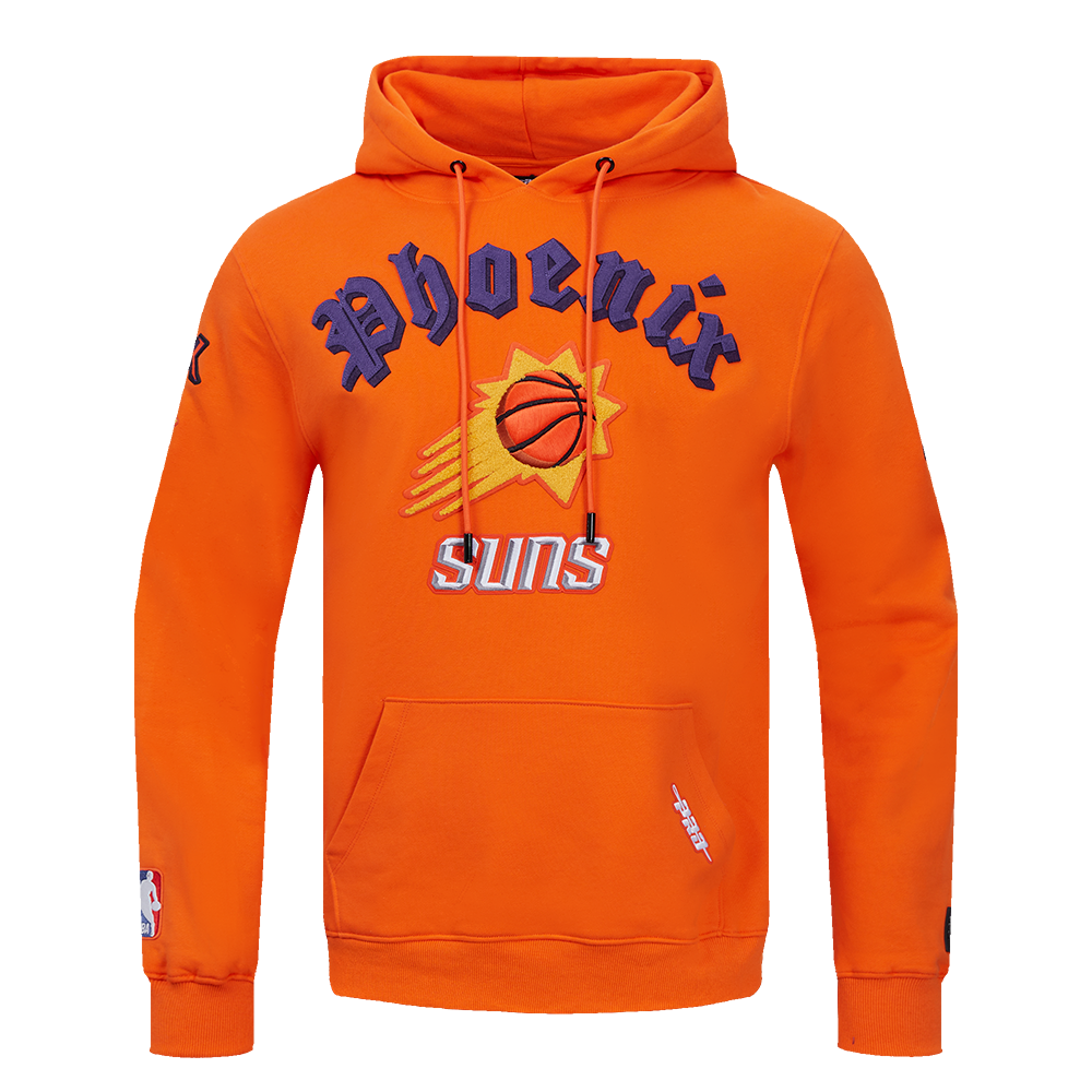 NBA PHOENIX SUNS OLD ENGLISH CHANDAIL À CAPUCHON POUR HOMME (ORANGE)