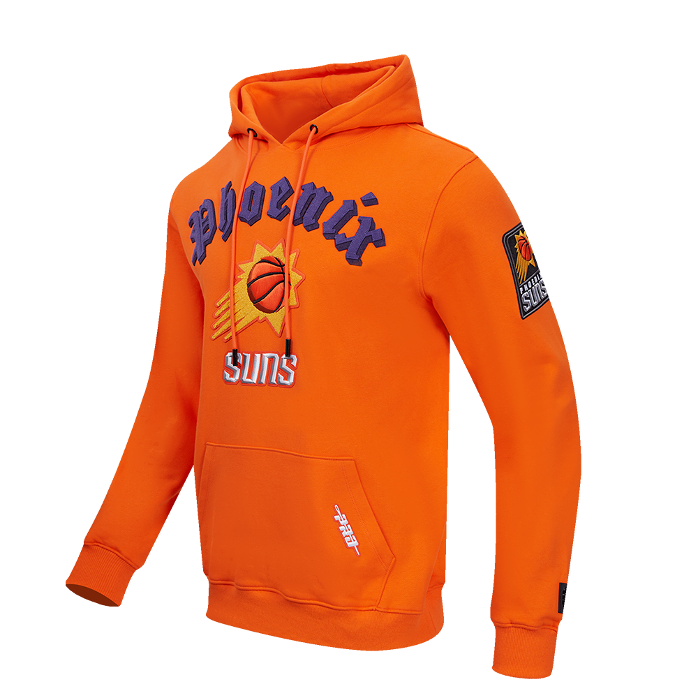 NBA PHOENIX SUNS OLD ENGLISH MEN'S PULLOVER HOODIE (ORANGE)