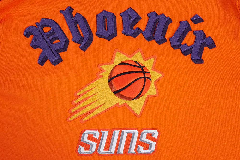 NBA PHOENIX SUNS OLD ENGLISH CHANDAIL À CAPUCHON POUR HOMME (ORANGE)