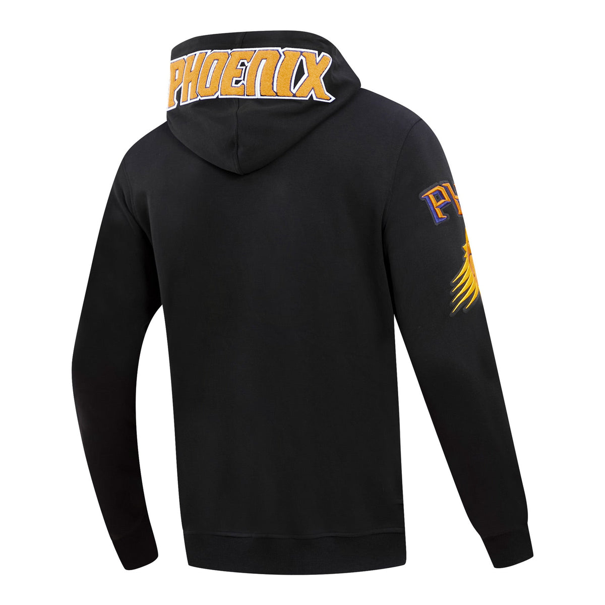 NBA PHOENIX SUNS CLASSIC CHENILLE MEN'S FULL ZIP PULLOVER HOODIE (BLACK)