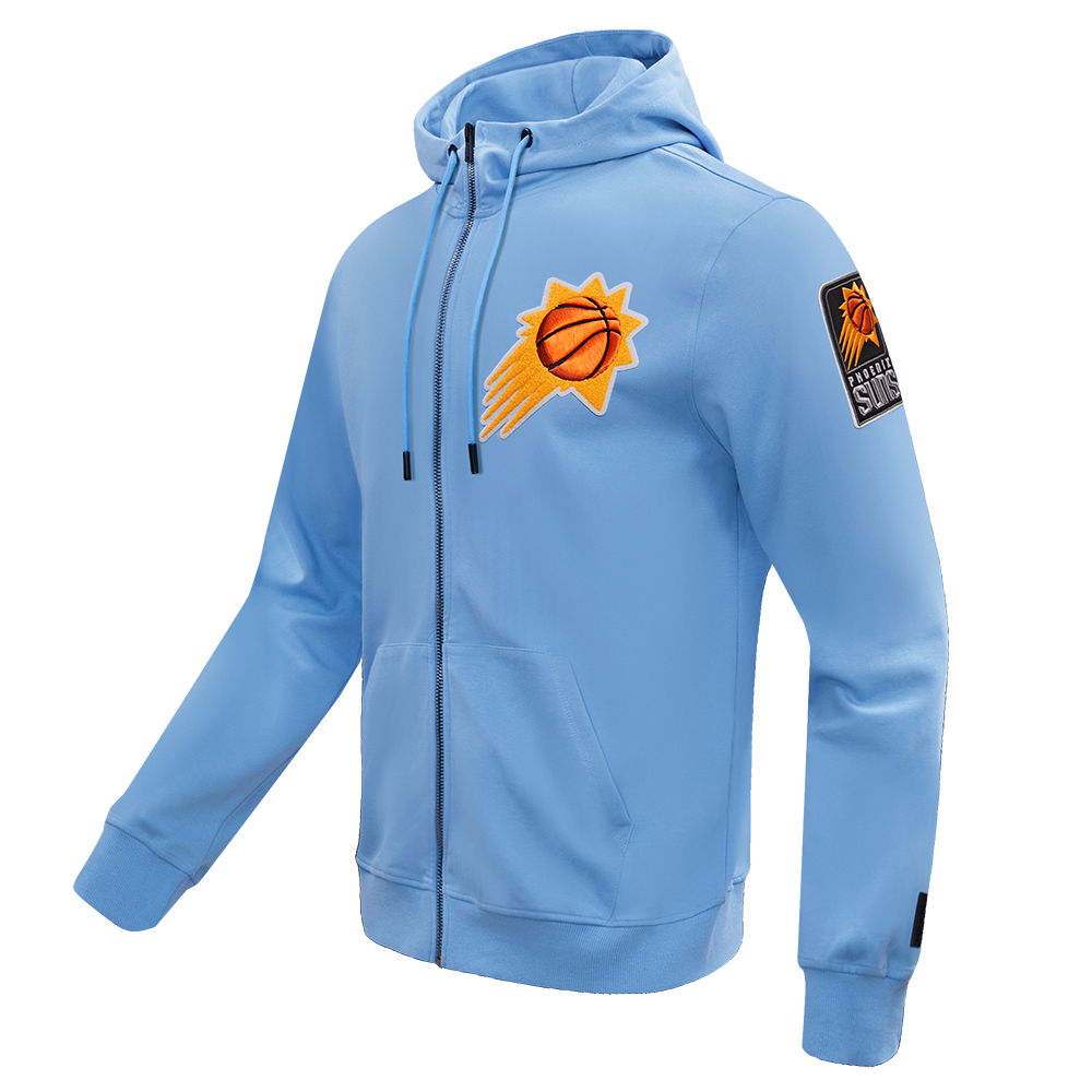 NBA PHOENIX SUNS CLASSIC CHENILLE MEN'S FULL ZIP PULLOVER HOODIE (UNIVERSITY BLUE)