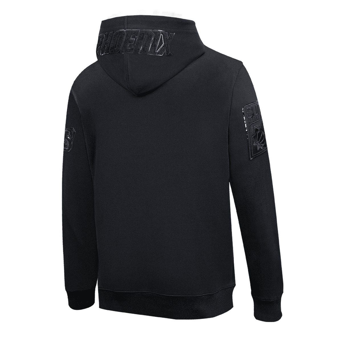 NBA PHOENIX SUNS TRIPLE BLACK LOGO MEN'S FULL ZIP PULLOVER HOODIE (TRIPLE BLACK)
