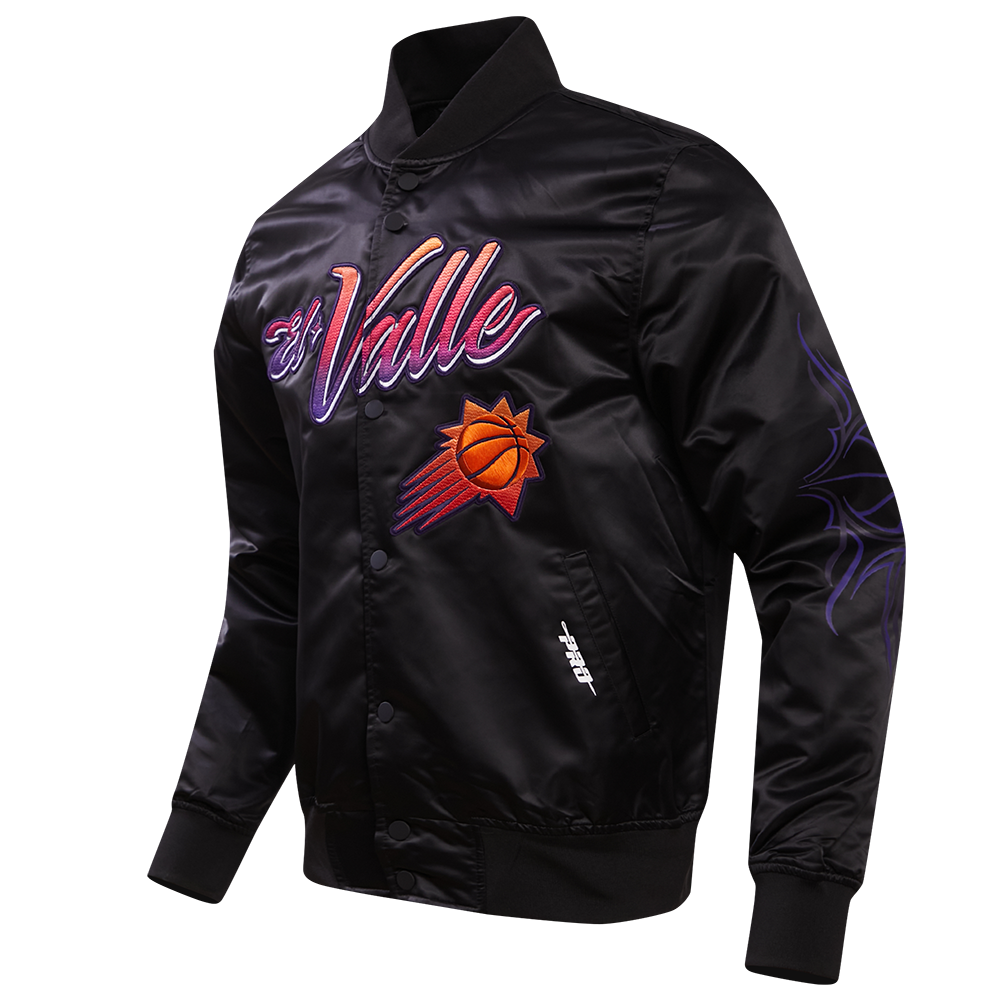 NBA PHOENIX SUNS CHEST EL. VALLE MEN'S SATIN JACKET (BLACK)