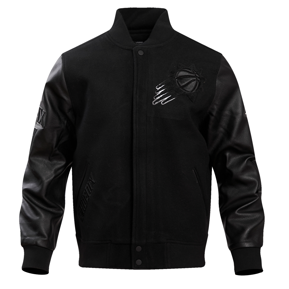 NBA PHOENIX SUNS TRIPLE BLACK MEN'S VARSITY JACKET (TRIPLE BLACK)