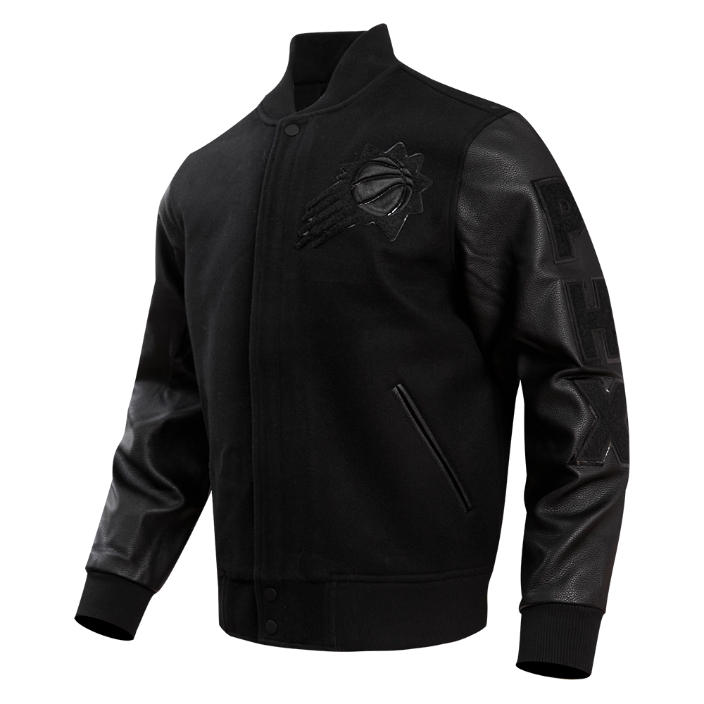NBA PHOENIX SUNS TRIPLE BLACK MEN'S VARSITY JACKET (TRIPLE BLACK)